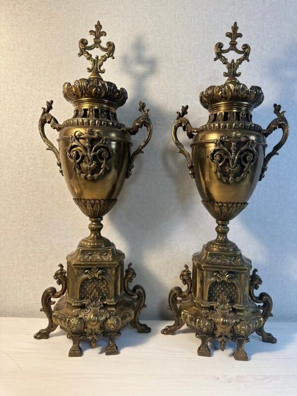 Magnificent -Antique French Lidded Vases - Bronze (circa.1850) - Image 16