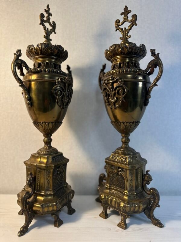 Magnificent -Antique French Lidded Vases - Bronze (circa.1850) - Image 8